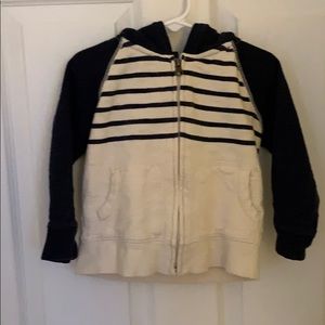 Gap baby navy and cream striped hoodie